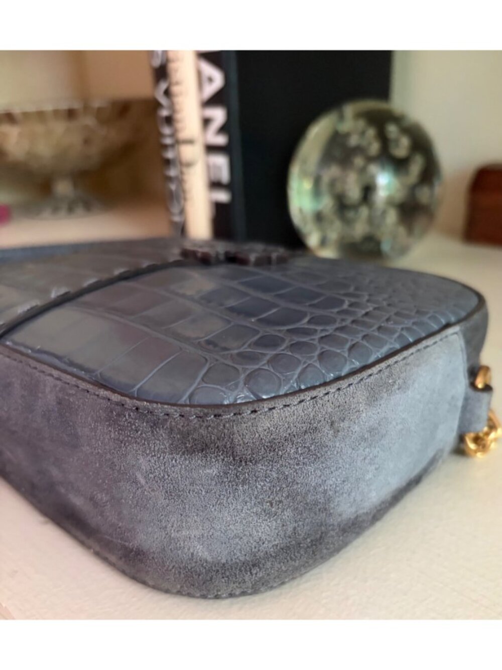 TORY BURCH McGraw Croc Embossed Leather Camera Bag Crossbody - Picture 11 of 14